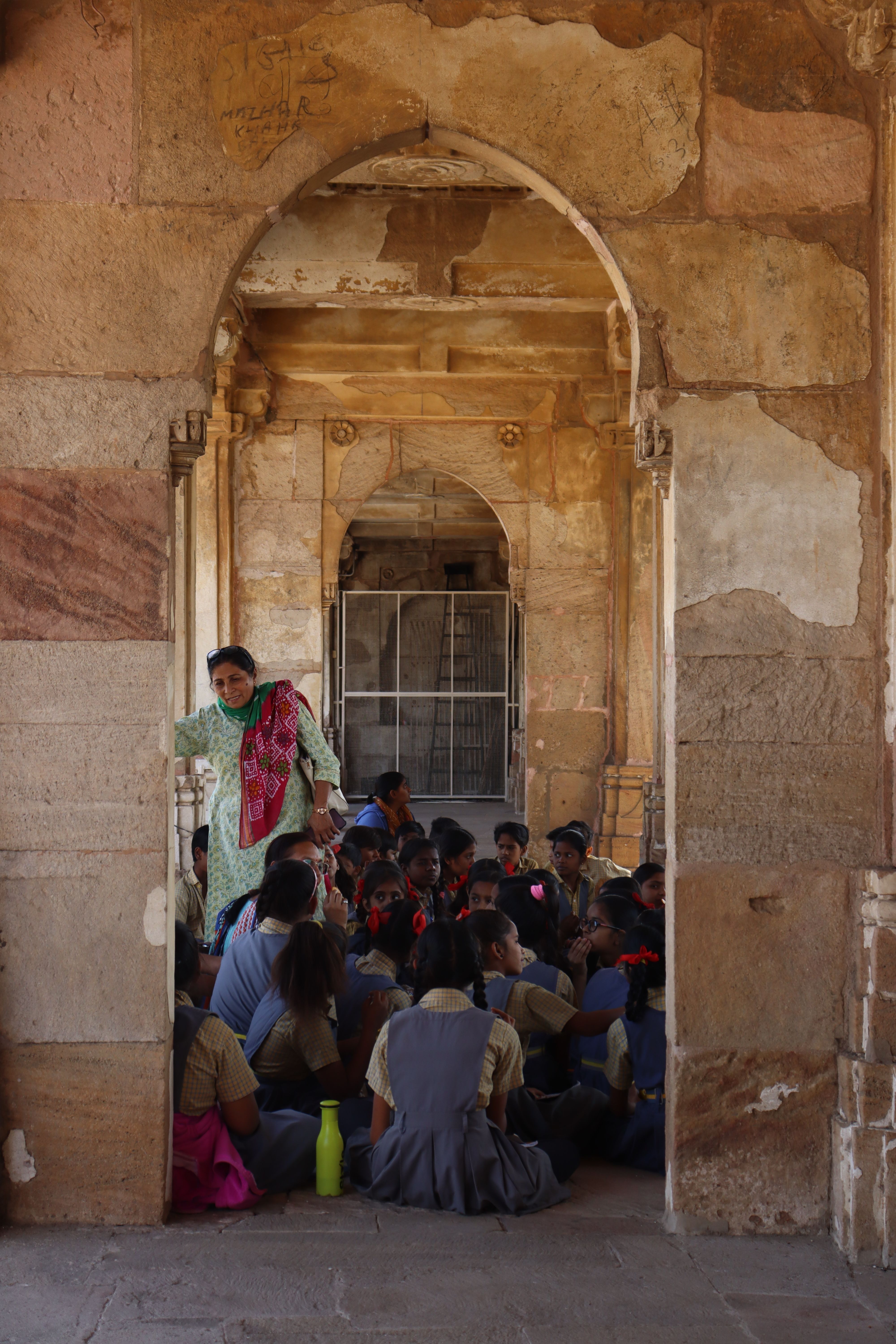 Students learning at school